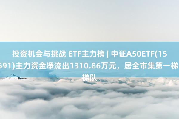 投资机会与挑战 ETF主力榜 | 中证A50ETF(159591)主力资金净流出1310.86万元，居全市集第一梯队