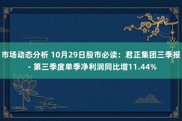 市场动态分析 10月29日股市必读：君正集团三季报 - 第三季度单季净利润同比增11.44%