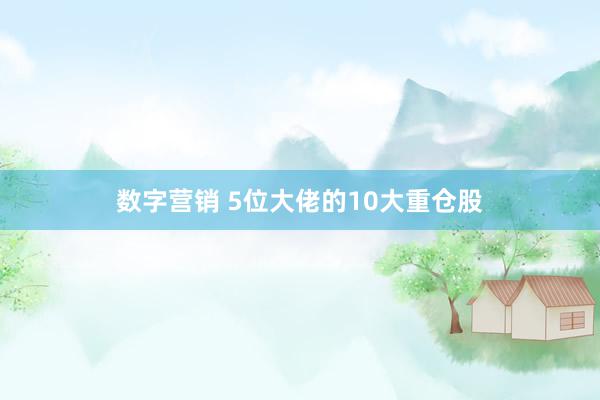 数字营销 5位大佬的10大重仓股