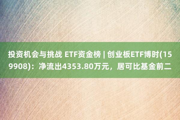 投资机会与挑战 ETF资金榜 | 创业板ETF博时(159908)：净流出4353.80万元，居可比基金前二