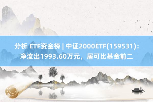 分析 ETF资金榜 | 中证2000ETF(159531)：净流出1993.60万元，居可比基金前二