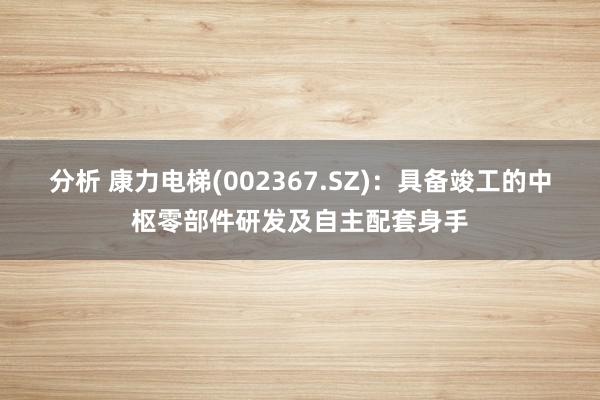 分析 康力电梯(002367.SZ)：具备竣工的中枢零部件研发及自主配套身手