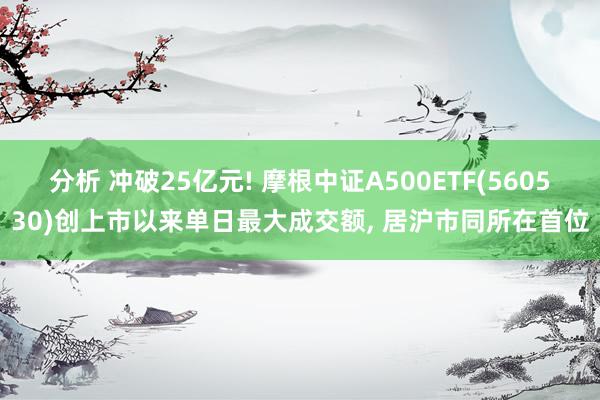 分析 冲破25亿元! 摩根中证A500ETF(560530)创上市以来单日最大成交额, 居沪市同所在首位