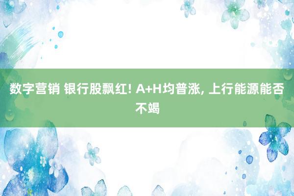 数字营销 银行股飘红! A+H均普涨, 上行能源能否不竭