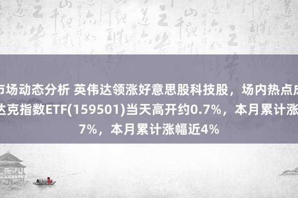 市场动态分析 英伟达领涨好意思股科技股，场内热点成见纳斯达克指数ETF(159501)当天高开约0.7%，本月累计涨幅近4%