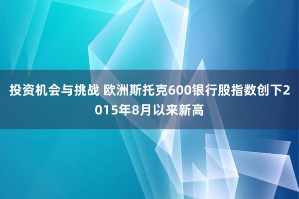 投资机会与挑战 欧洲斯托克600银行股指数创下2015年8月以来新高