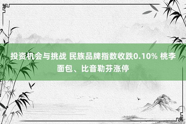 投资机会与挑战 民族品牌指数收跌0.10% 桃李面包、比音勒芬涨停