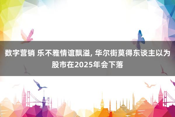 数字营销 乐不雅情谊飘溢, 华尔街莫得东谈主以为股市在2025年会下落