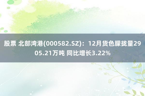 股票 北部湾港(000582.SZ)：12月货色朦拢量2905.21万吨 同比增长3.22%