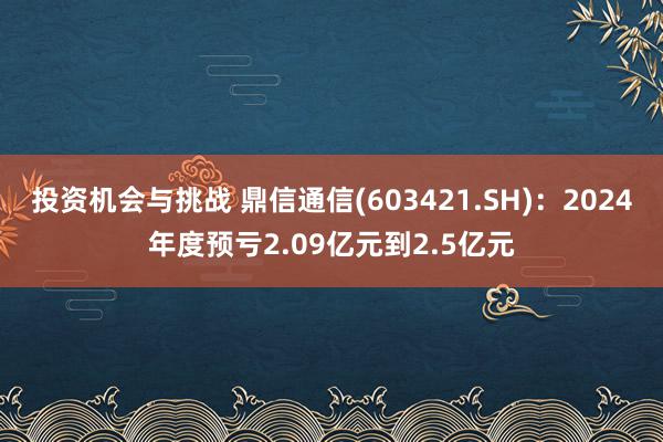 投资机会与挑战 鼎信通信(603421.SH)：2024年度预亏2.09亿元到2.5亿元