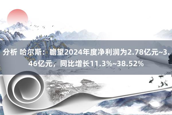 分析 哈尔斯：瞻望2024年度净利润为2.78亿元~3.46亿元，同比增长11.3%~38.52%