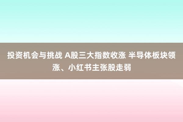 投资机会与挑战 A股三大指数收涨 半导体板块领涨、小红书主张股走弱