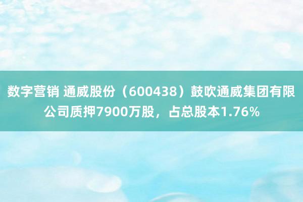 数字营销 通威股份（600438）鼓吹通威集团有限公司质押7900万股，占总股本1.76%