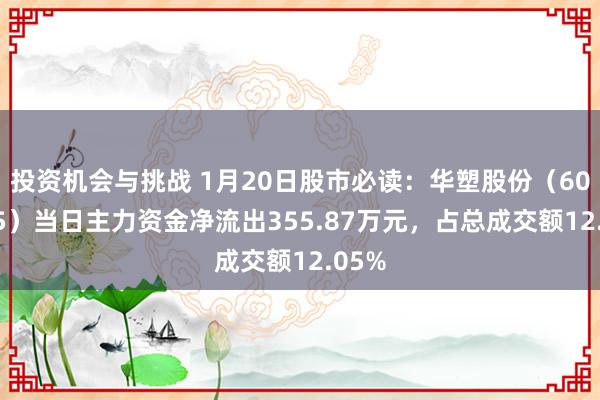 投资机会与挑战 1月20日股市必读：华塑股份（600935）当日主力资金净流出355.87万元，占总成交额12.05%