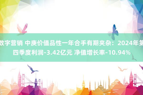 数字营销 中庚价值品性一年合手有期夹杂：2024年第四季度利润-3.42亿元 净值增长率-10.94%