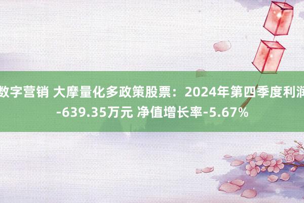 数字营销 大摩量化多政策股票：2024年第四季度利润-639.35万元 净值增长率-5.67%