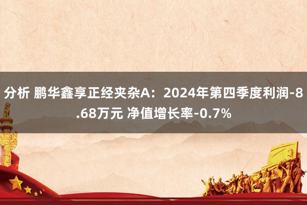 分析 鹏华鑫享正经夹杂A：2024年第四季度利润-8.68万元 净值增长率-0.7%