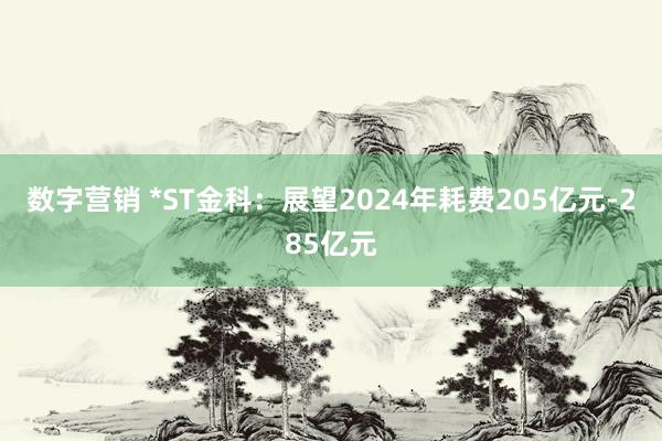 数字营销 *ST金科：展望2024年耗费205亿元-285亿元