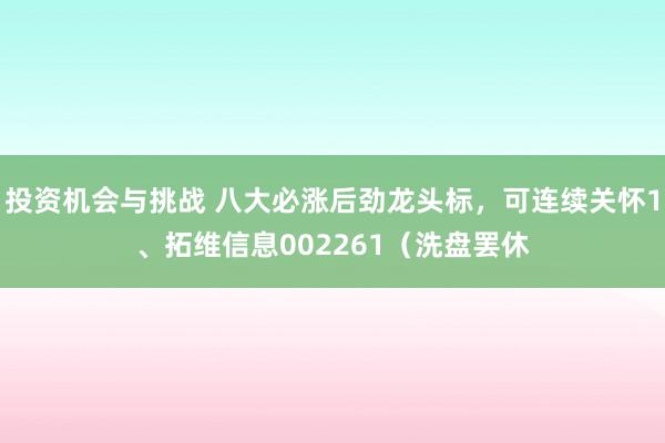 投资机会与挑战 八大必涨后劲龙头标，可连续关怀1、拓维信息002261（洗盘罢休