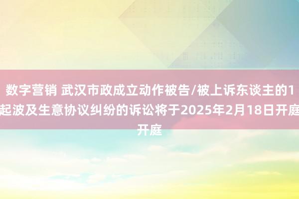 数字营销 武汉市政成立动作被告/被上诉东谈主的1起波及生意协议纠纷的诉讼将于2025年2月18日开庭