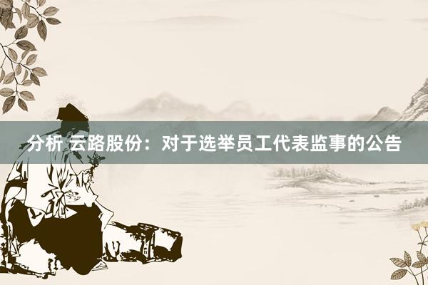 分析 云路股份：对于选举员工代表监事的公告