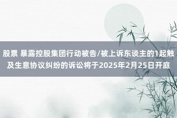 股票 暴露控股集团行动被告/被上诉东谈主的1起触及生意协议纠纷的诉讼将于2025年2月25日开庭