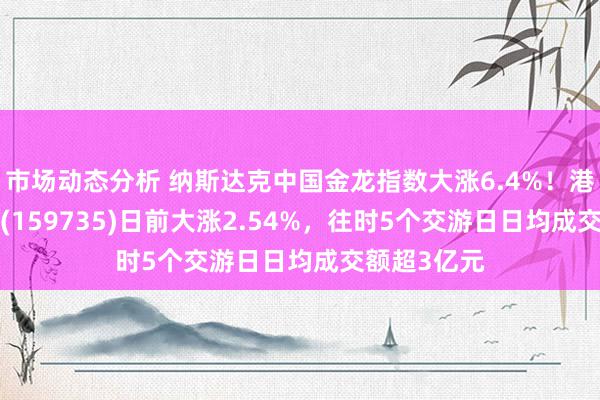 市场动态分析 纳斯达克中国金龙指数大涨6.4%！港股破钞ETF(159735)日前大涨2.54%，往时5个交游日日均成交额超3亿元