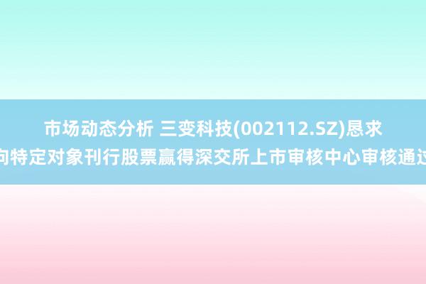 市场动态分析 三变科技(002112.SZ)恳求向特定对象刊行股票赢得深交所上市审核中心审核通过